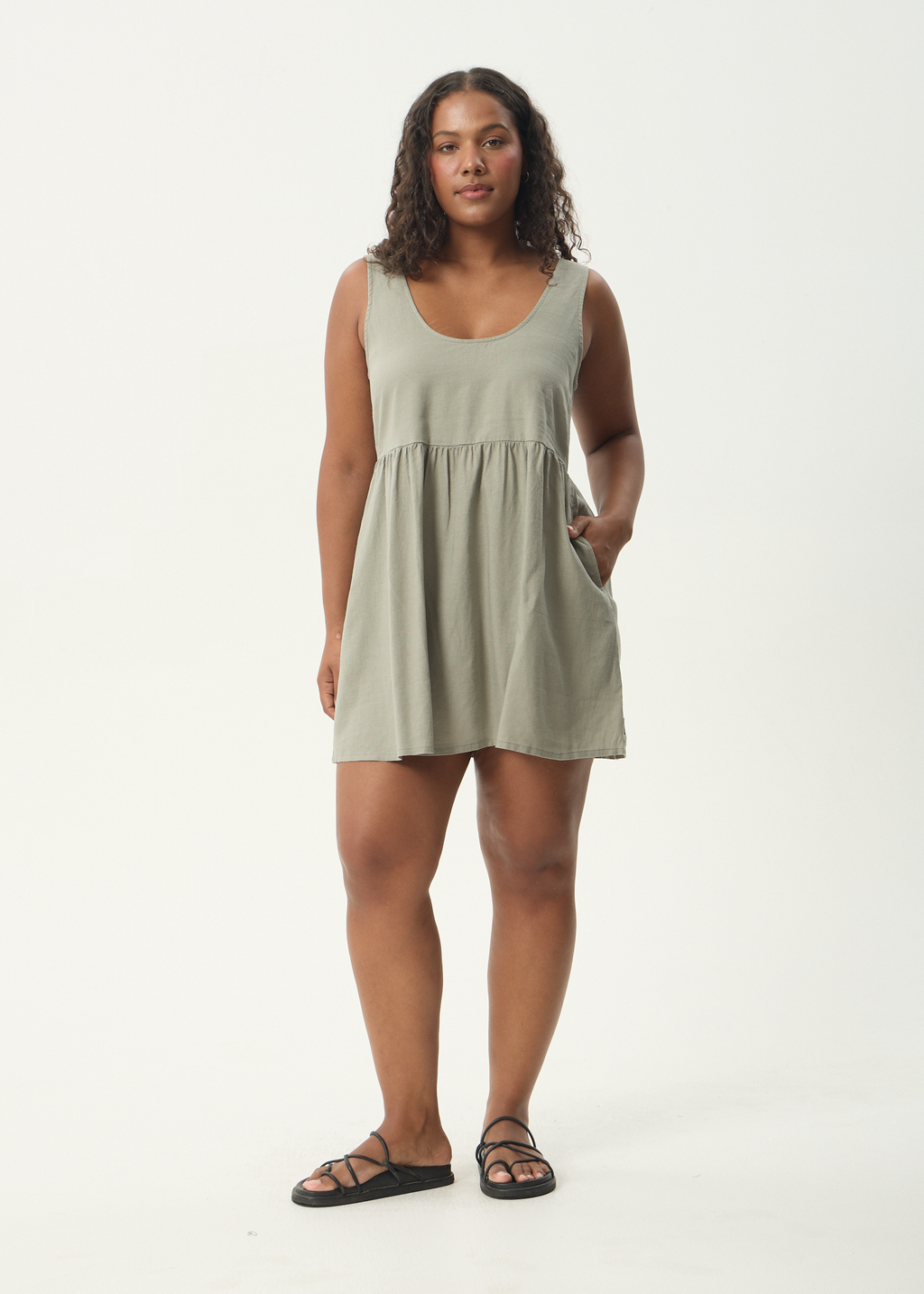 AFENDS Womens Jesse - Mini Dress - Olive