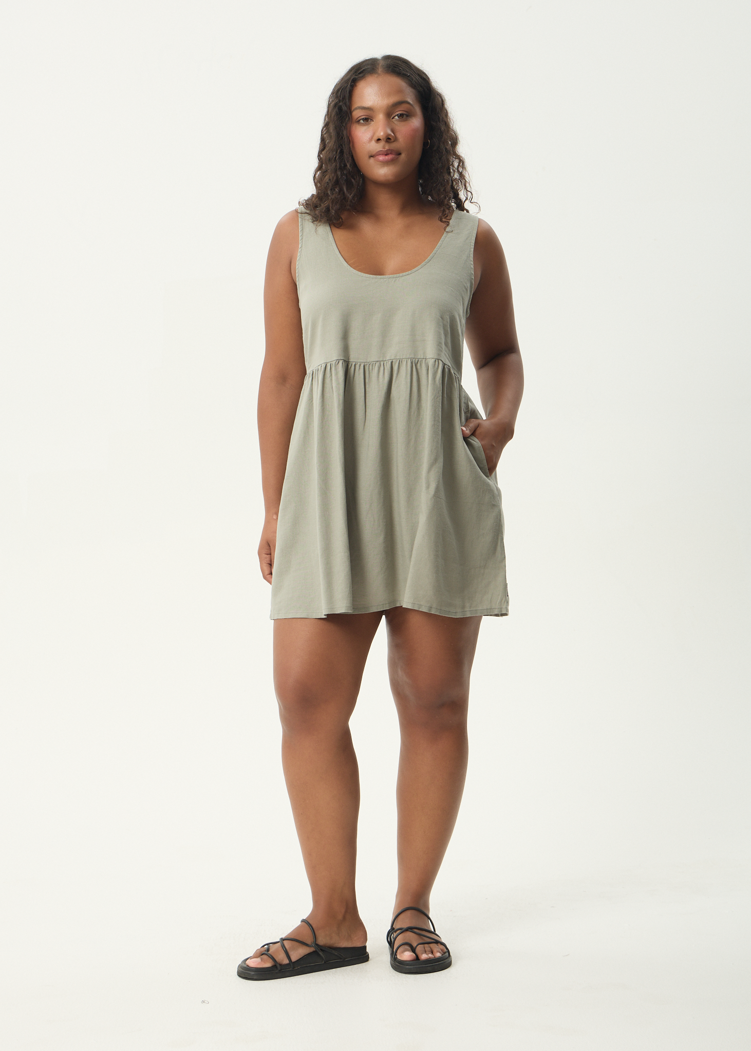 AFENDS Womens Jesse - Mini Dress - Olive