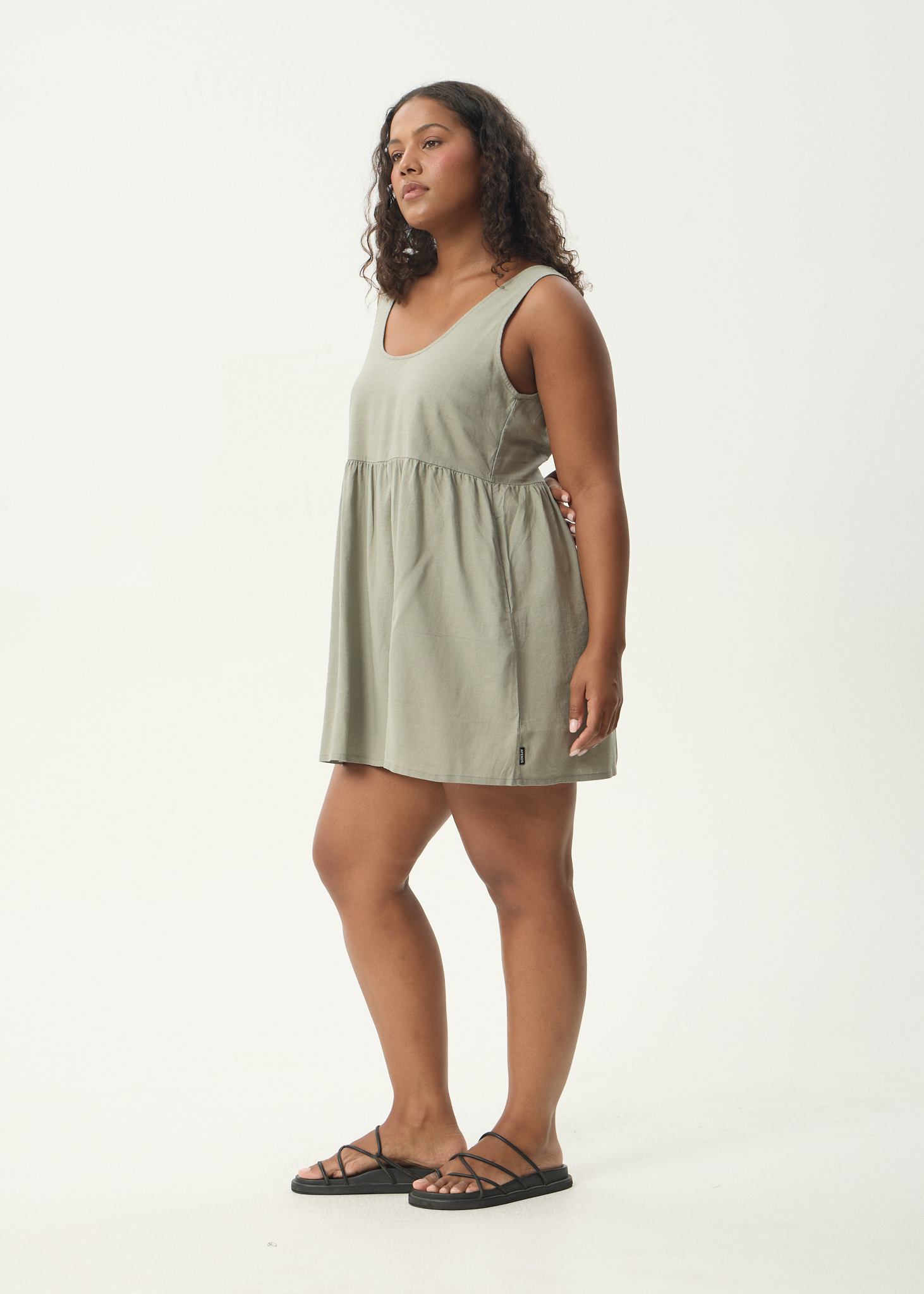 AFENDS Womens Jesse - Seersucker Mini Dress - Deep Green Check AFENDS Womens Jesse - Seersucker Mini Dress - Deep Green Check