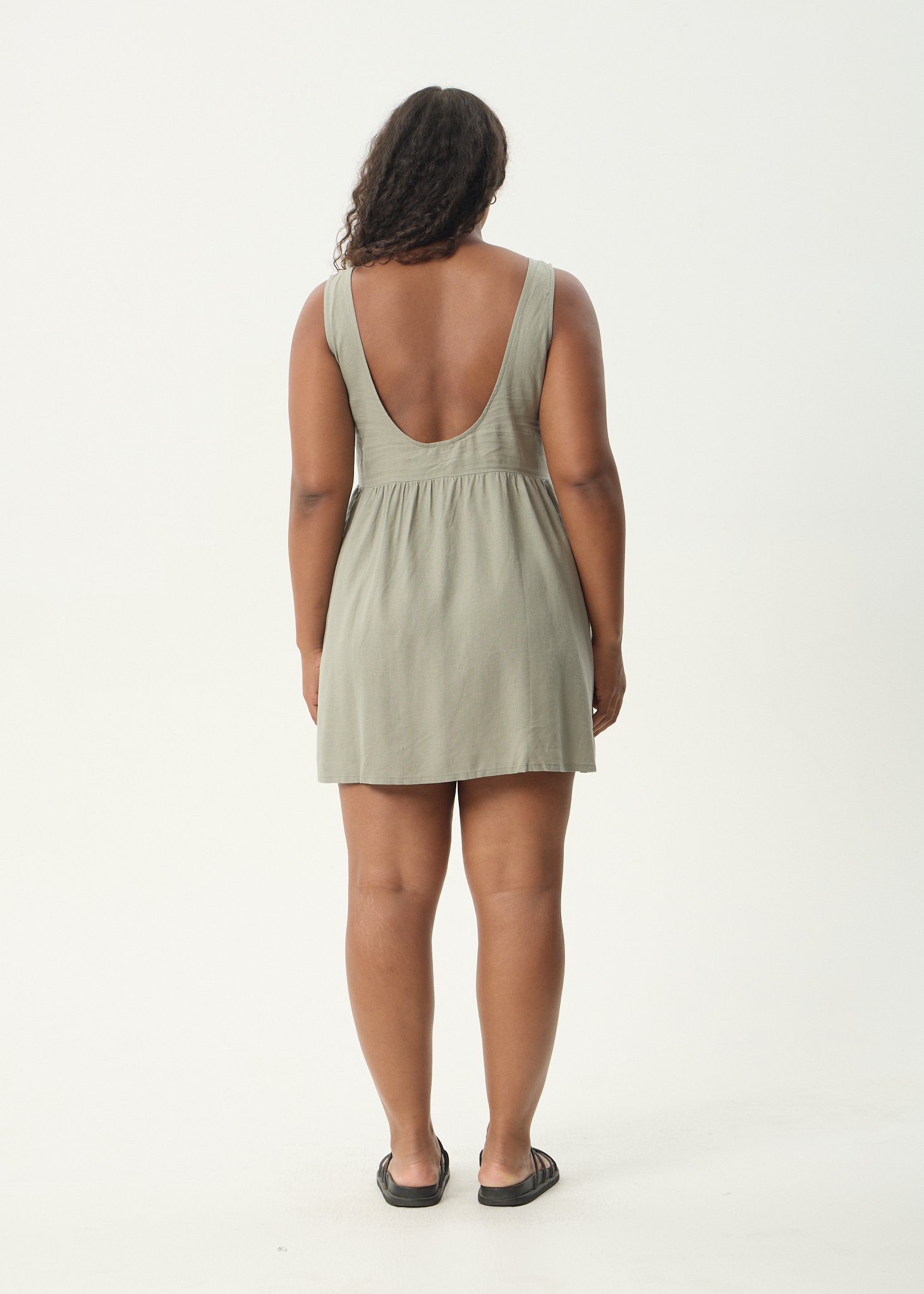AFENDS Womens Grace - Seersucker Mini Dress - Green Check AFENDS Womens Grace - Seersucker Mini Dress - Green Check