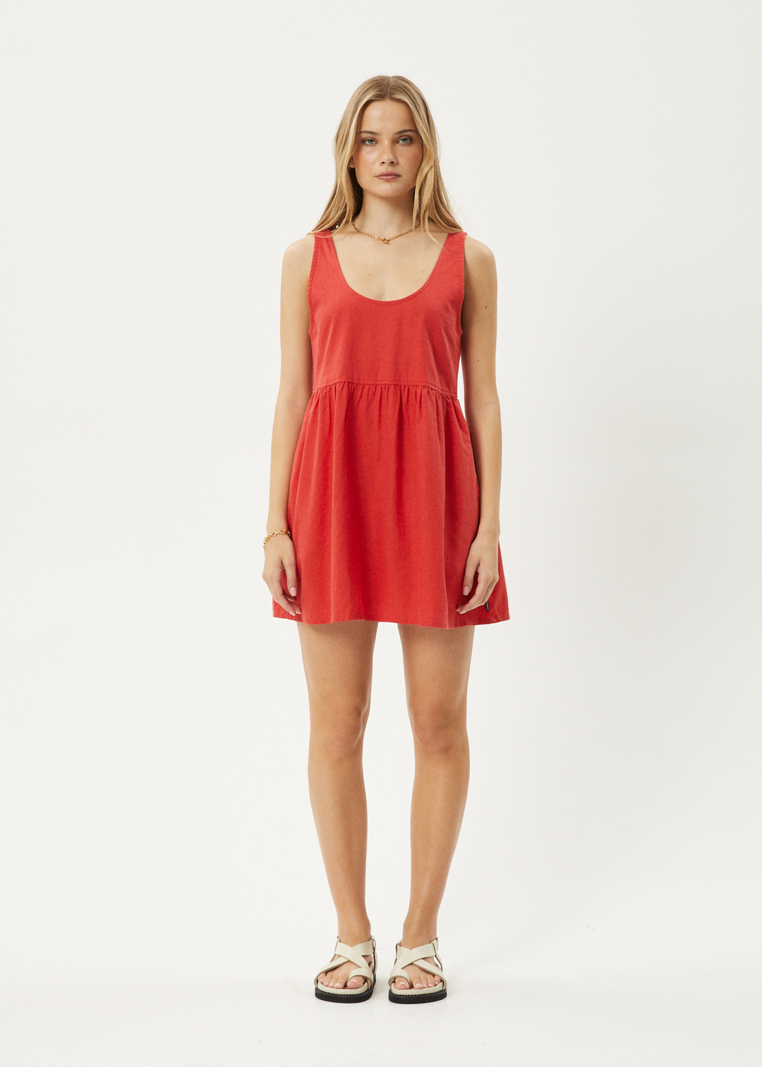 AFENDS Womens Jesse - Mini Dress - Tomato 