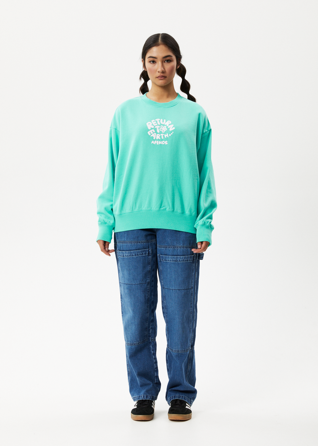 AFENDS Womens Taylor - Crew Neck Jumper - Jade 