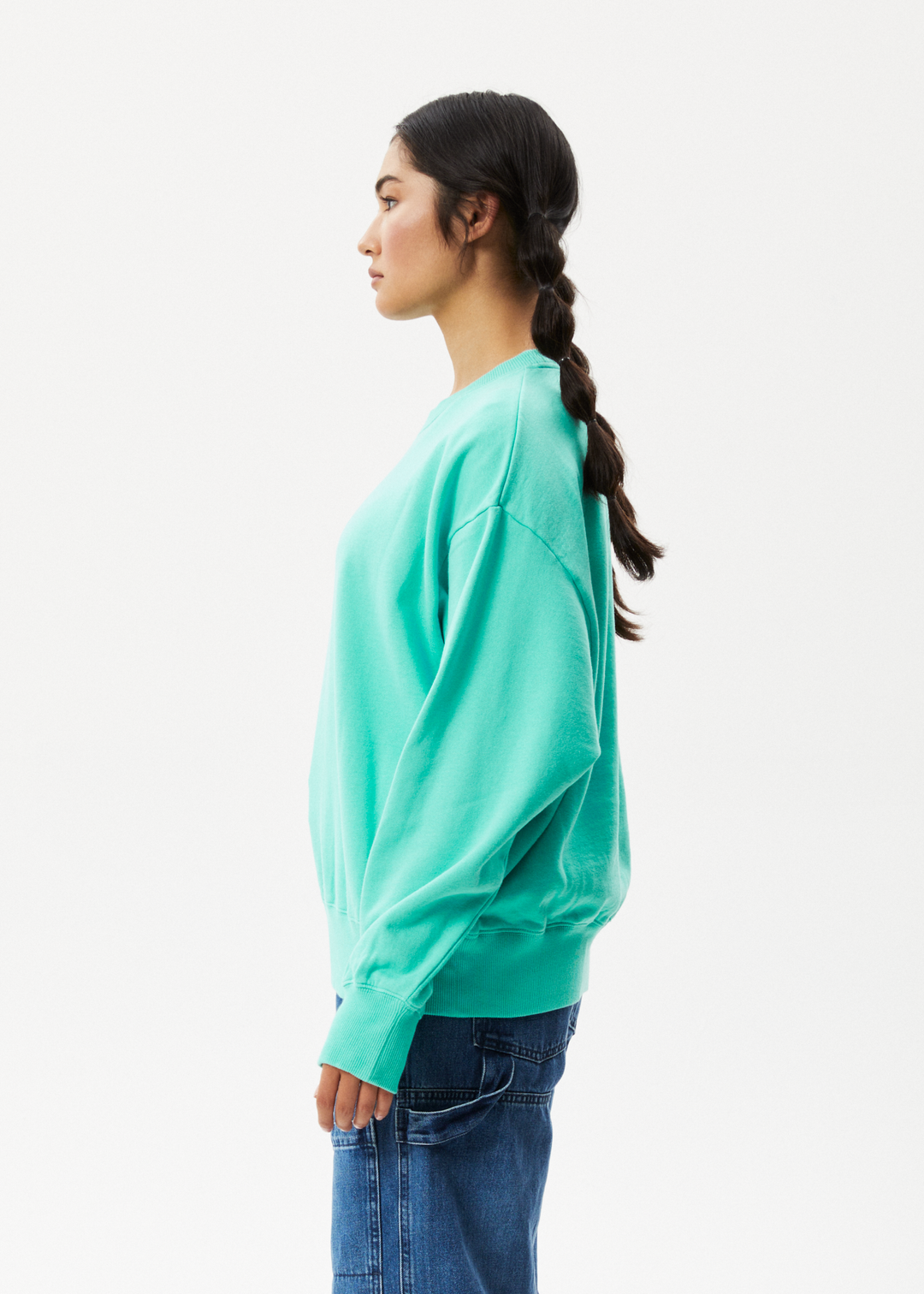 AFENDS Womens Taylor - Crew Neck Jumper - Jade 