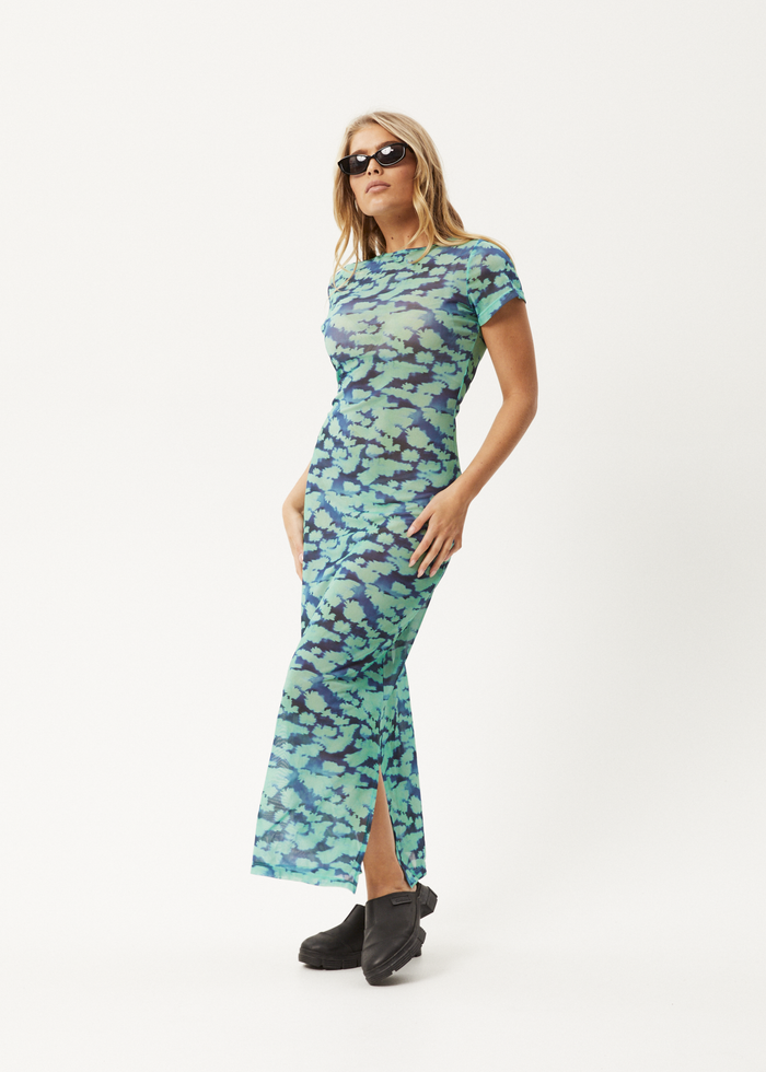 Afends Womens Liquid - Recycled Sheer Maxi Dress - Jade Floral 