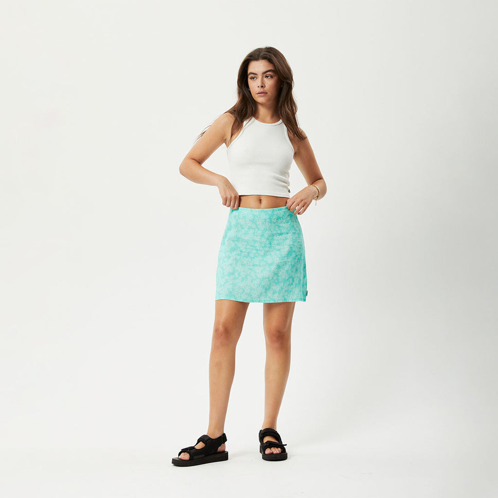 AFENDS Womens Benny - Mini Skirt - Jade Daisy W231904-JDD-XS