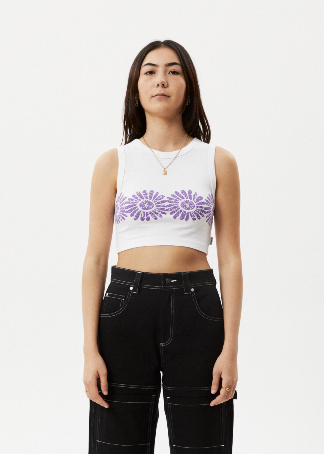 AFENDS Womens Daisy - Cropped Singlet - White 