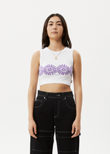 Afends Womens Daisy - Cropped Singlet - White - Afends womens daisy   cropped singlet   white 