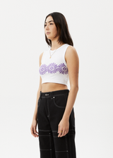 Afends Womens Daisy - Cropped Singlet - White - Afends womens daisy   cropped singlet   white 