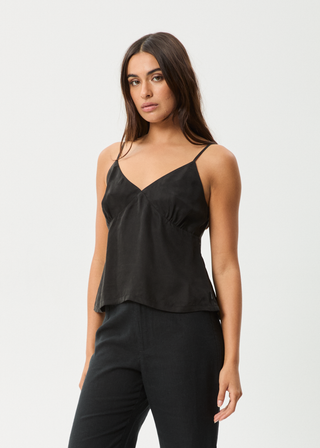 AFENDS Womens Gemma - Cupro Cami Top - Deep Green