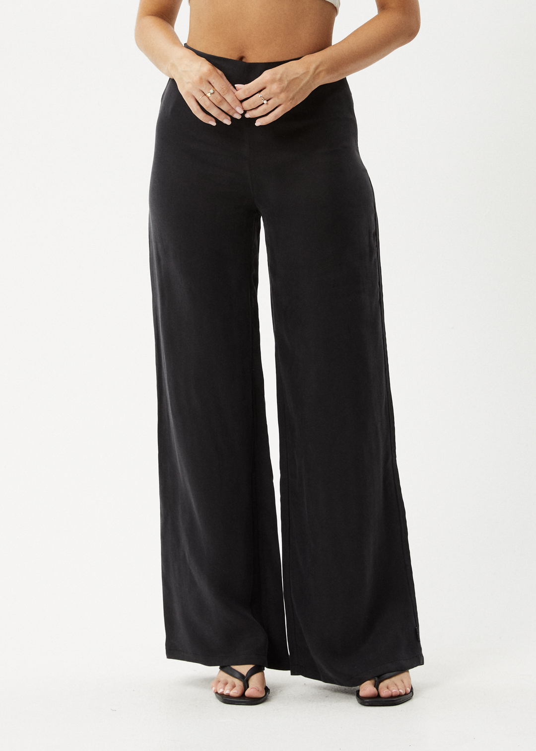 AFENDS Womens Gemma - Cupro Pants - Black 