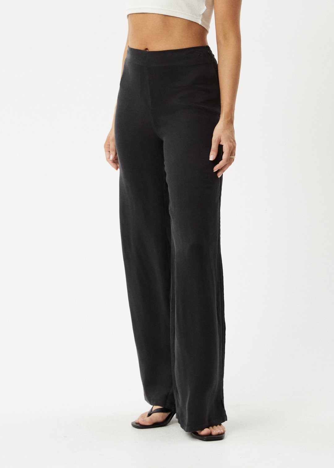 AFENDS Womens Gemma - Cupro Pants - Black 