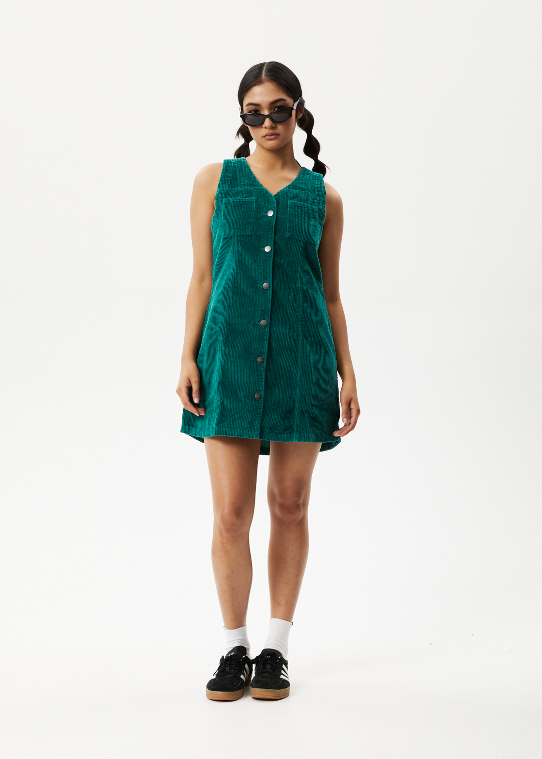 AFENDS Womens Kaia - Corduroy Mini Dress - Emerald 