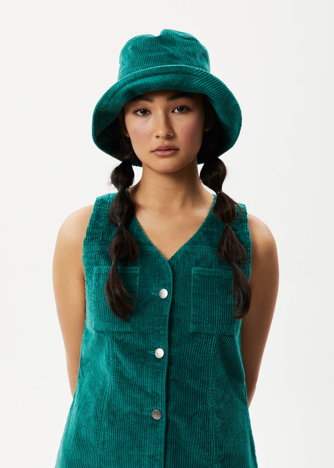 AFENDS Womens Kaia - Corduroy Mini Dress - Emerald 