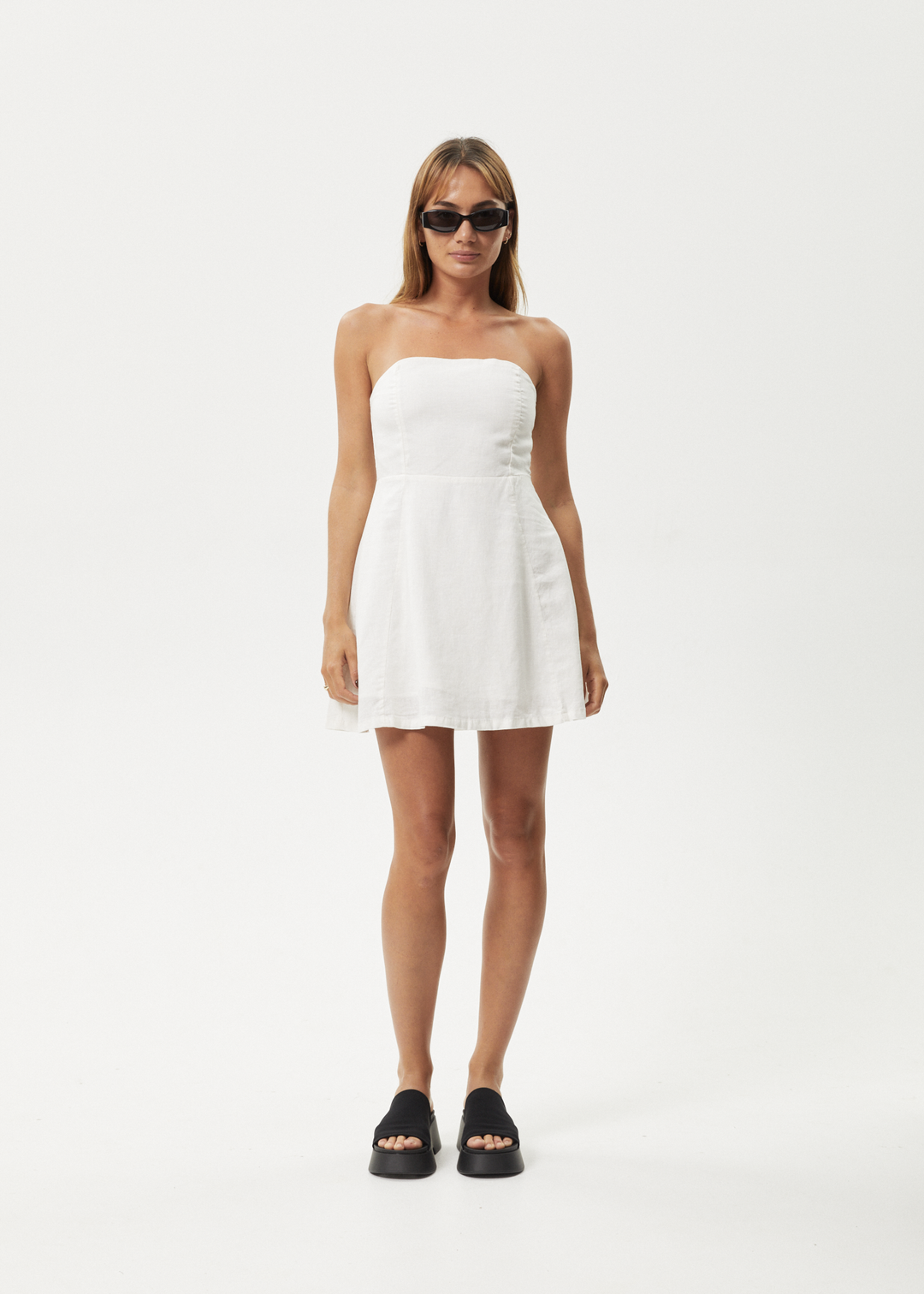 AFENDS Womens Lilo - Strapless Mini Dress - White 