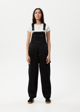 Afends Womens Louis - Baggy Overalls - Washed Black - Afends womens louis   baggy overalls   washed black w233851 wbl xs