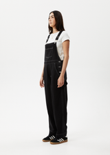Afends Womens Louis - Baggy Overalls - Washed Black - Afends womens louis   baggy overalls   washed black 