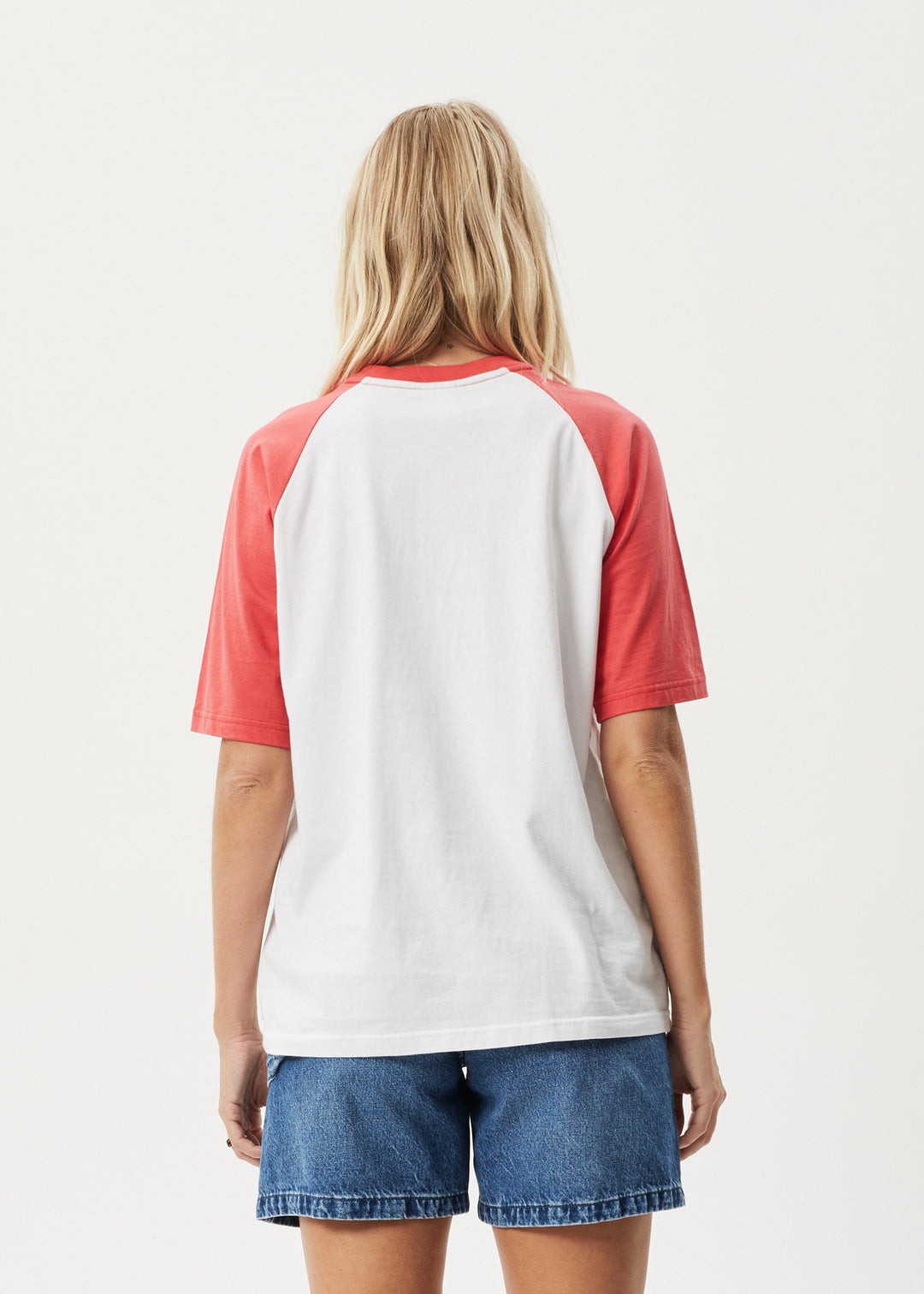 AFENDS Womens Ryan - Oversized Raglan T-Shirt - Hibiscus 