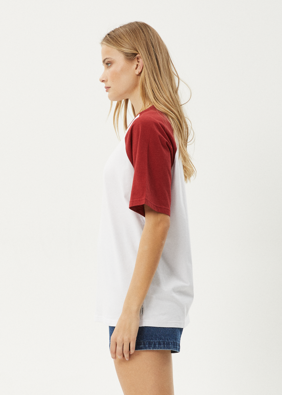 AFENDS Womens Ryan - Oversized Raglan Tee - Ketchup 