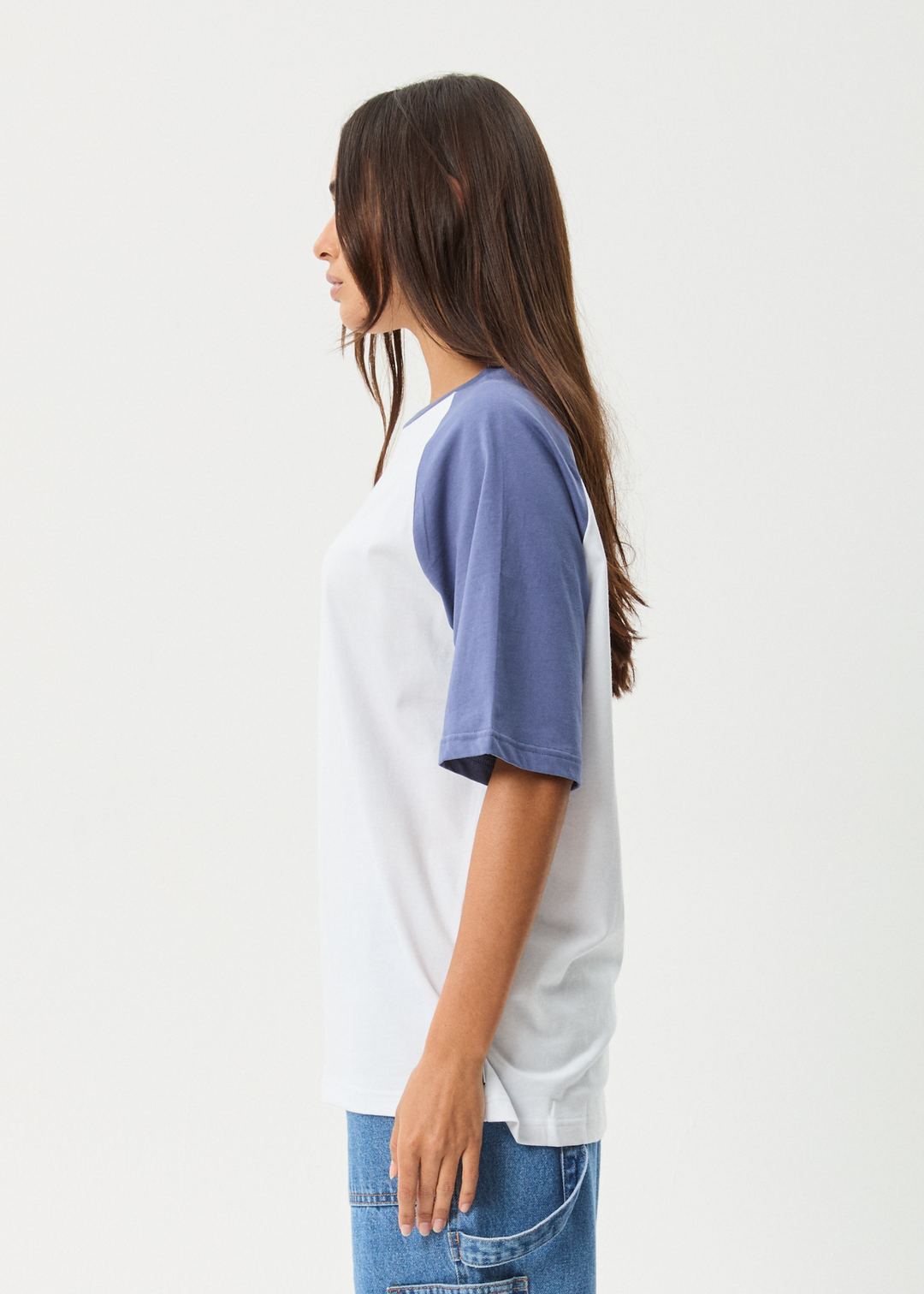 AFENDS Womens Ryan - Oversized Raglan Tee - Marlin