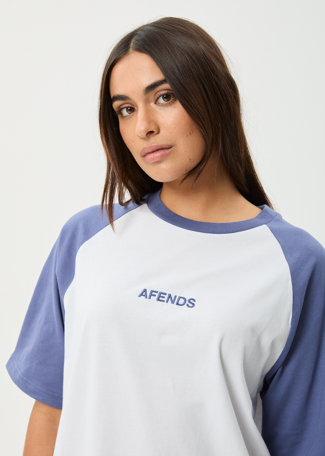 AFENDS Womens Ryan - Oversized Raglan Tee - Marlin