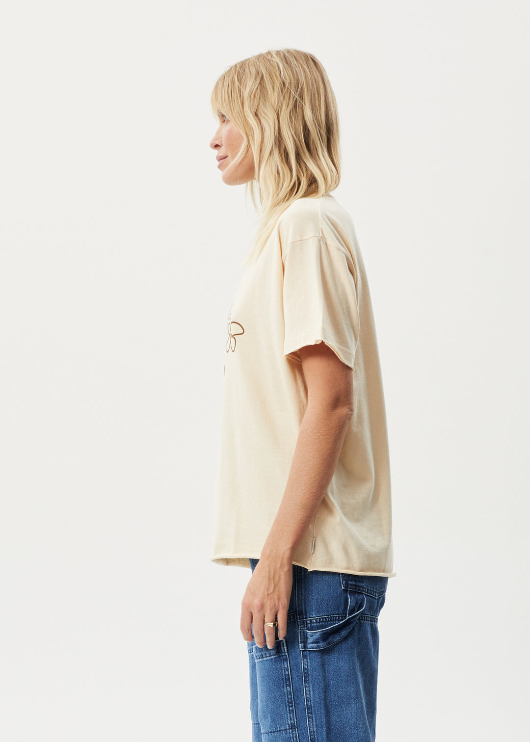 AFENDS Womens Island - Oversized T-Shirt - Sand 