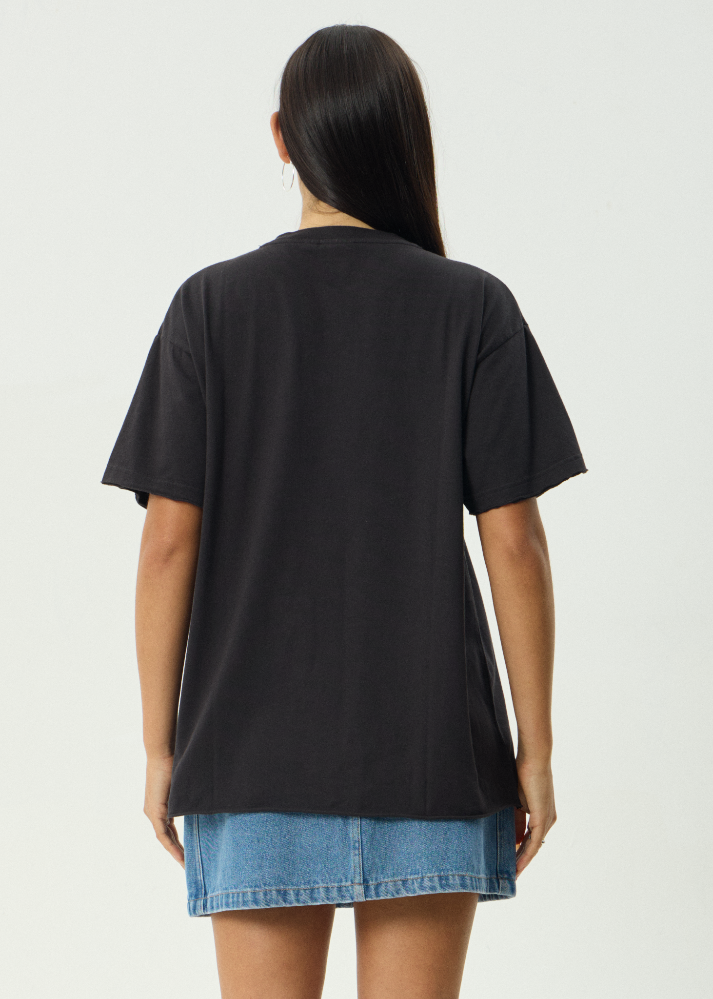 AFENDS Womens Island - Oversized Tee - Stone Black
