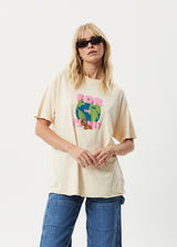 Afends Womens Planet - Oversized T-Shirt - Sand - Afends womens planet   oversized t shirt   sand 