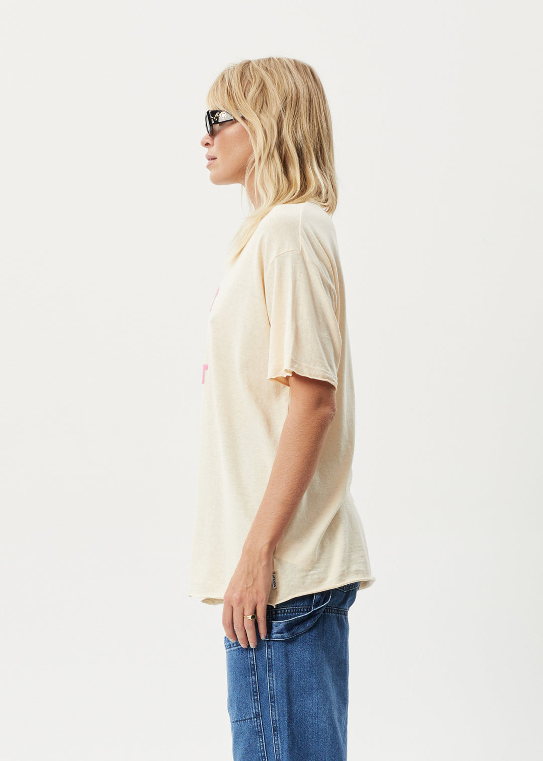 AFENDS Womens Planet - Oversized T-Shirt - Sand 