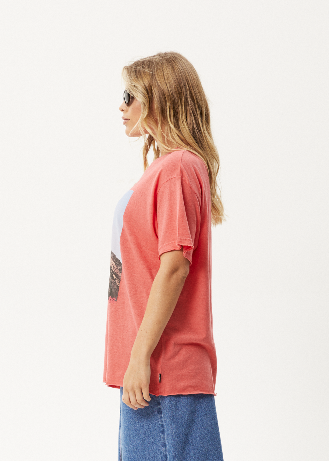 AFENDS Womens Under Pressure - Oversized T-Shirt - Washed Hibiscus 