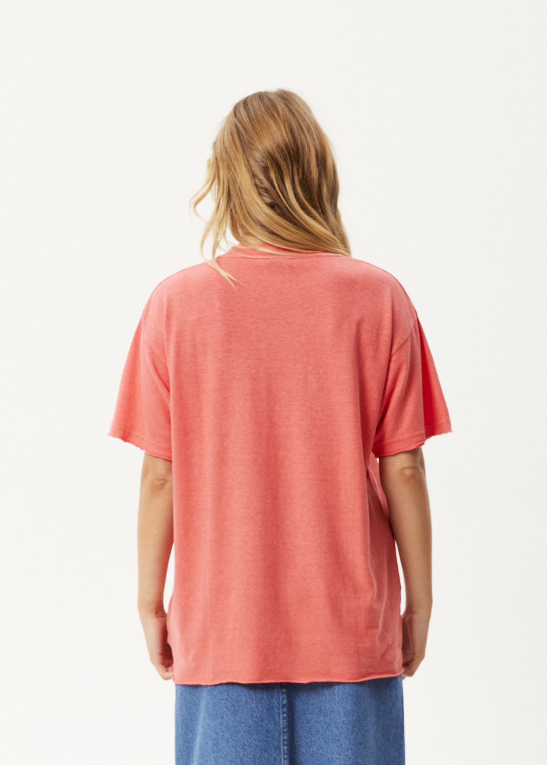 AFENDS Womens Under Pressure - Oversized T-Shirt - Washed Hibiscus 