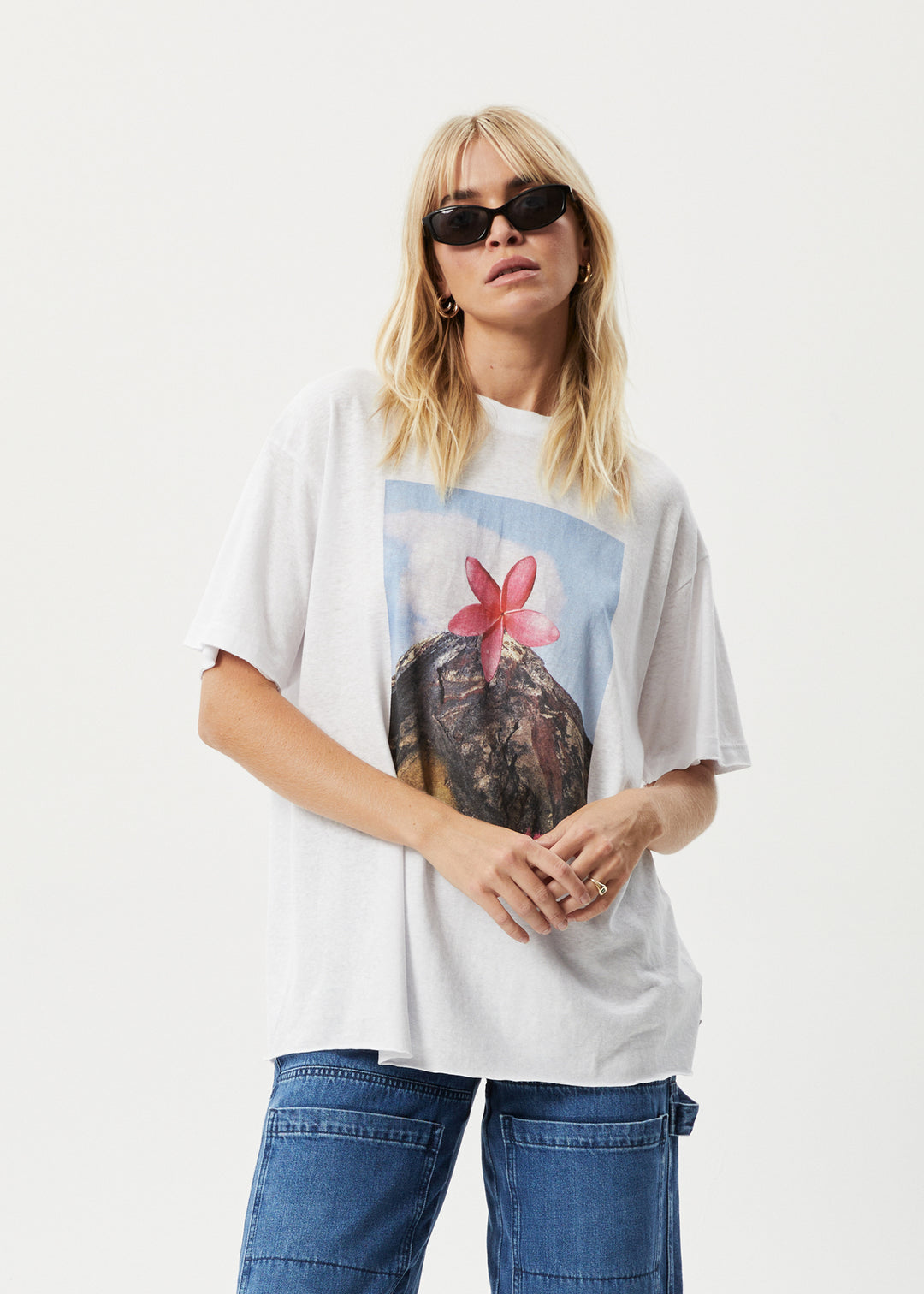 AFENDS Womens Under Pressure - Oversized T-Shirt - White 