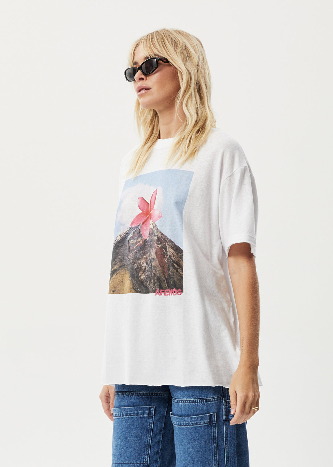 AFENDS Womens Under Pressure - Oversized T-Shirt - White 