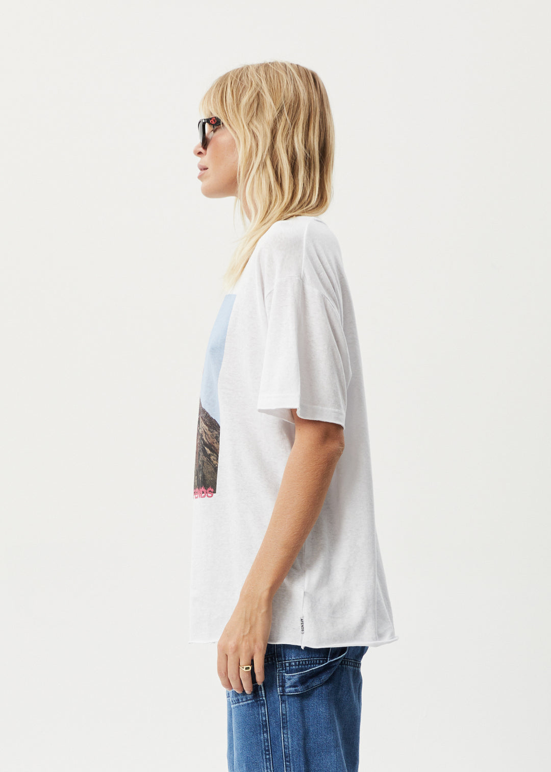 AFENDS Womens Under Pressure - Oversized T-Shirt - White 