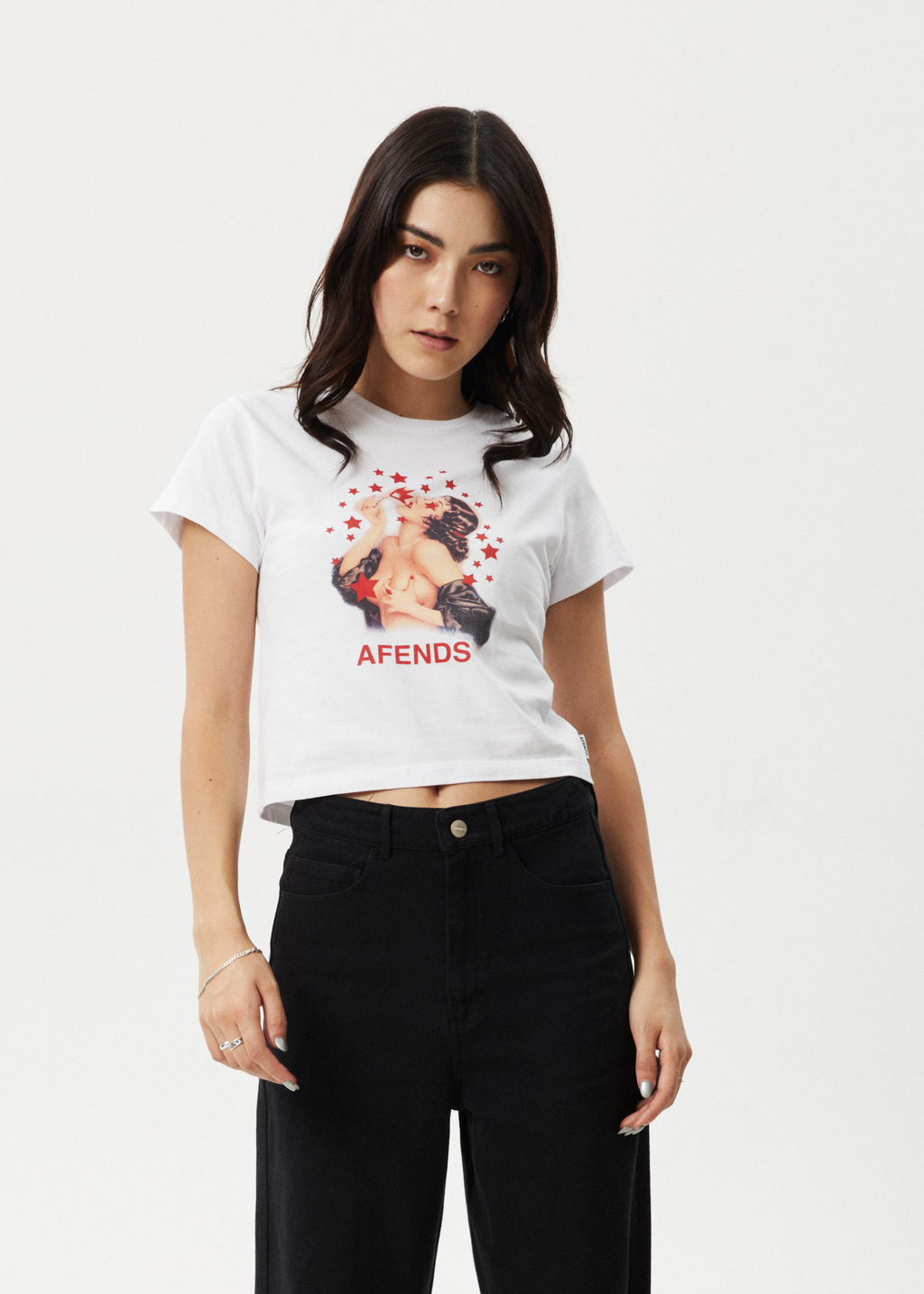 AFENDS Womens Dixie - Baby Tee - White