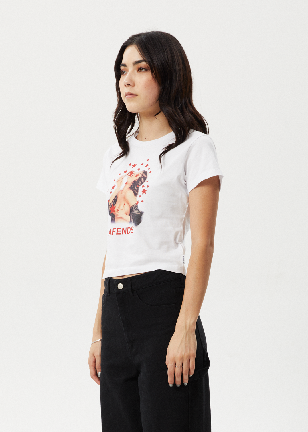 AFENDS Womens Dixie -  Baby Tee - White 