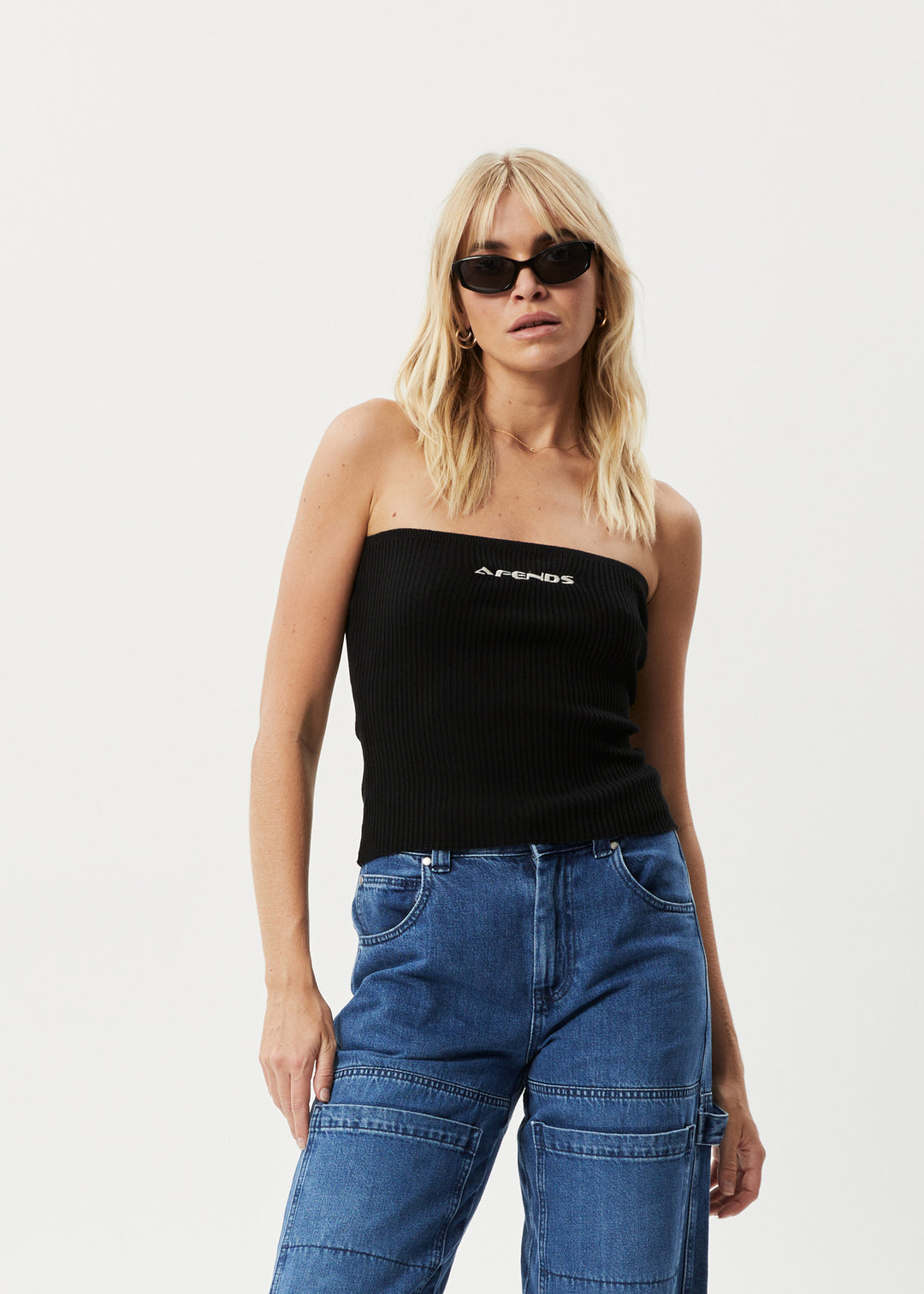 AFENDS Womens Weekend - Knit Tube Top - Black 