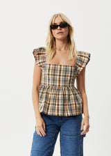 Afends Womens Check Out -  Top - Moonbeam Check - Afends womens check out    top   moonbeam check 