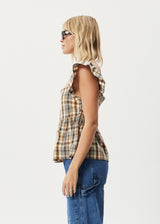 Afends Womens Check Out -  Top - Moonbeam Check - Afends womens check out    top   moonbeam check
