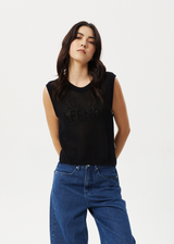 Afends Womens Ryder - Recycled Knit Tank - Black - Afends womens ryder   recycled knit tank   black 