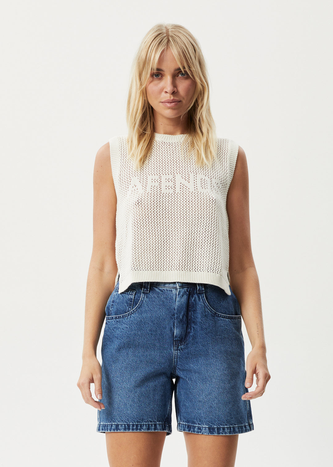 AFENDS Womens Ryder - Knit Tank - White 