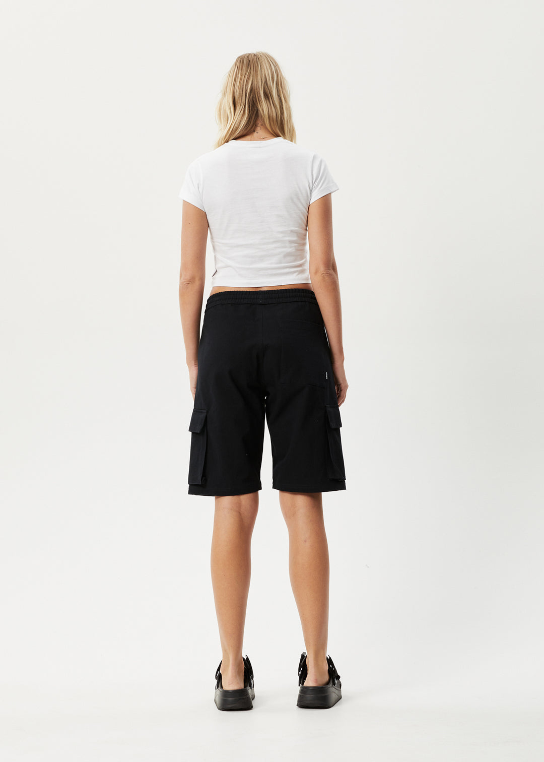 AFENDS Womens Fuji - Relaxed Cargo Short - Black 