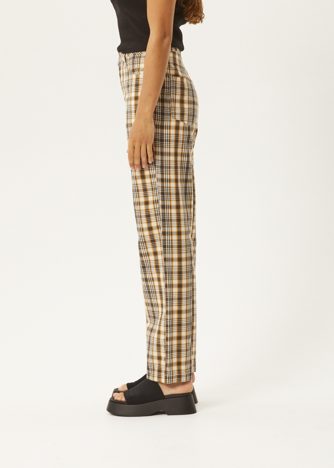 AFENDS Womens Check Out Shelby - Pants - Moonbeam Check 