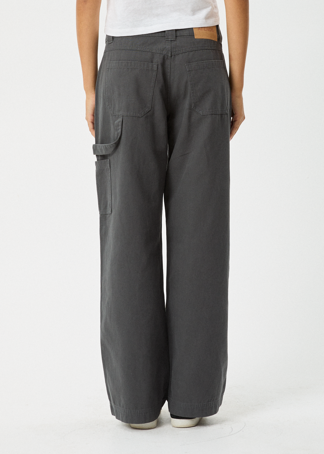 AFENDS Womens Lexi - Low Rise Carpenter Pants - Gunmetal 