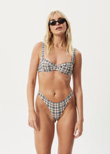Afends Womens Check Out -  Check Bikini Top - Moonbeam Check - Afends womens check out    check bikini top   moonbeam check 