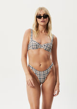 Afends Womens Check Out -  Check Bikini Top - Moonbeam Check - Afends womens check out    check bikini top   moonbeam check 