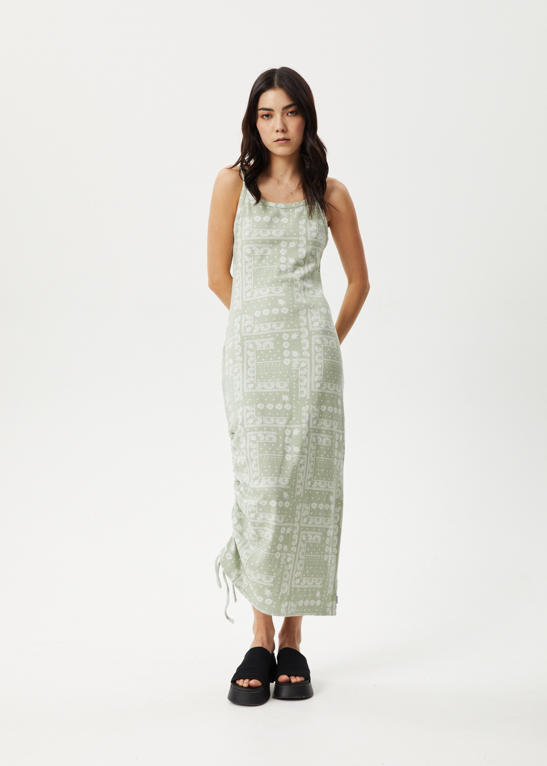 AFENDS Womens Paisley Muse - Maxi Dress - Eucalyptus 