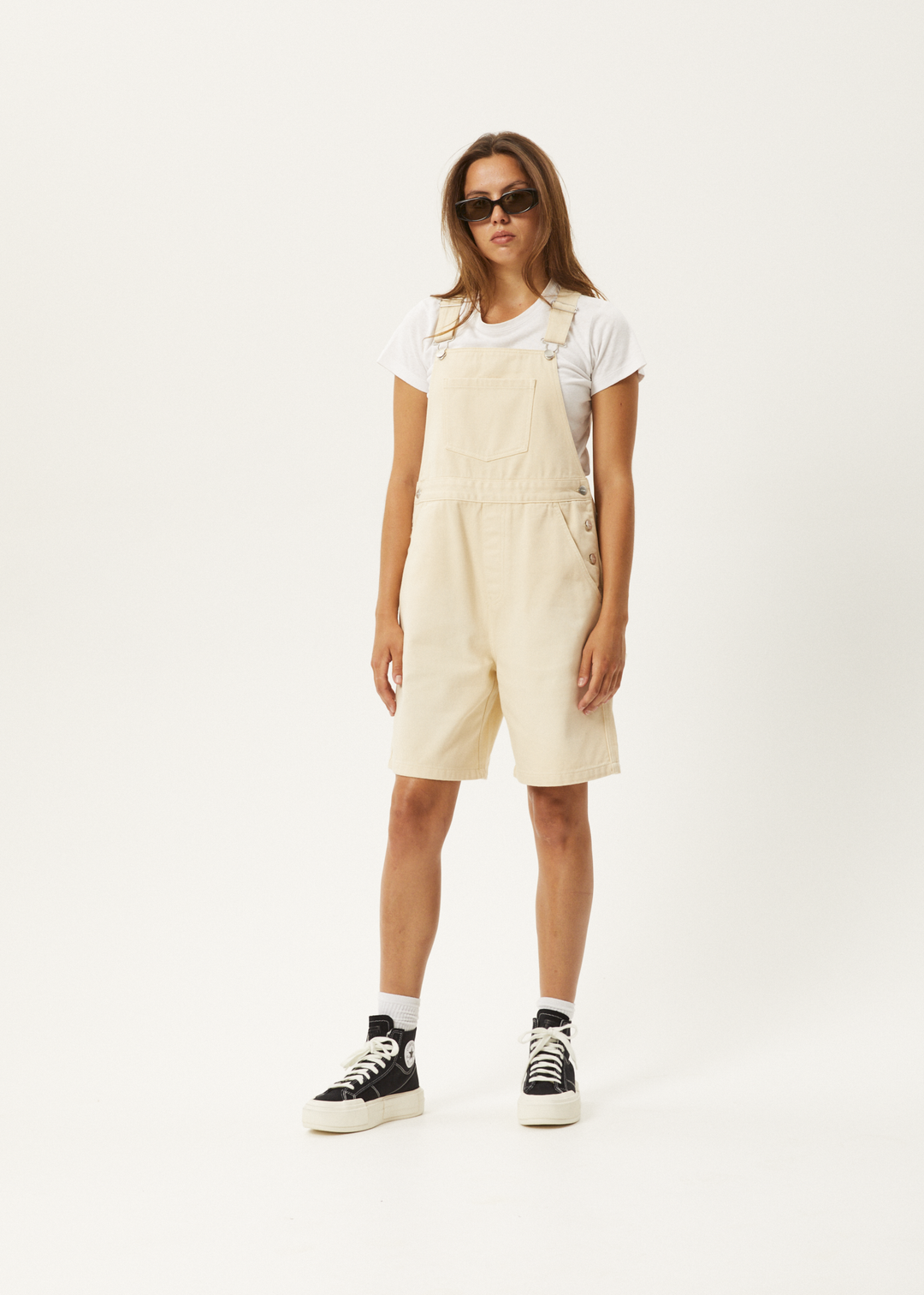 AFENDS Womens Lewi - Short Overalls - Sand 