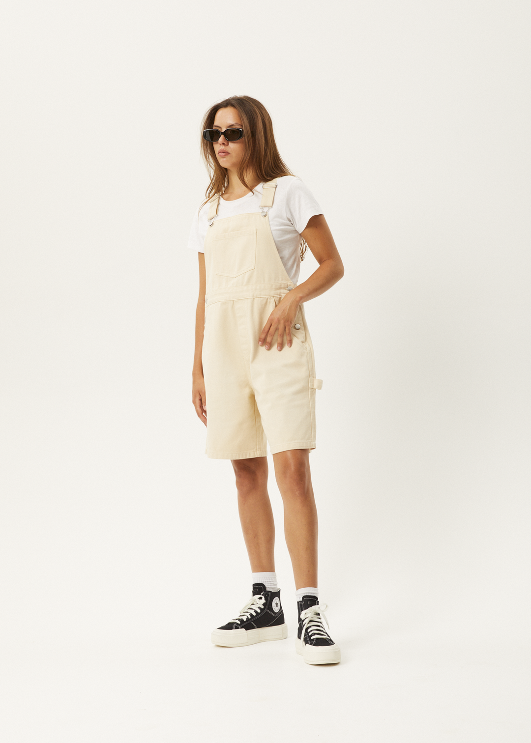 AFENDS Womens Lewi - Short Overalls - Sand 