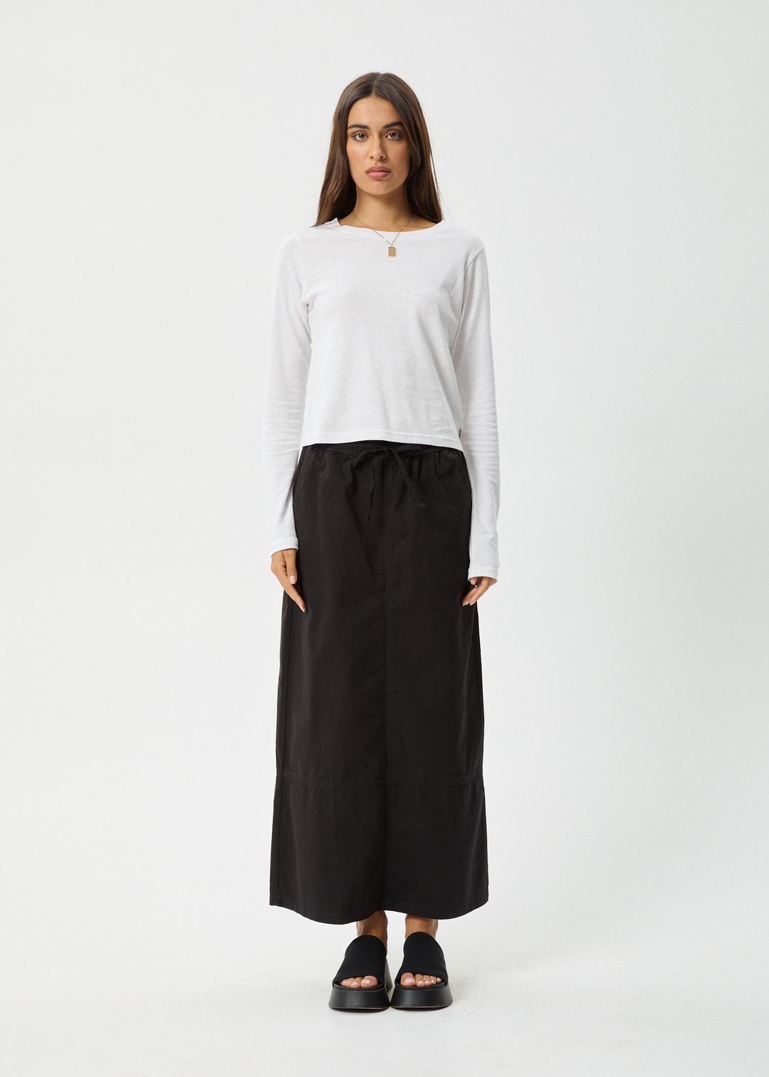 AFENDS Womens Fuji - Maxi Skirt - Black 