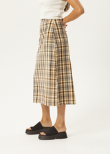 Afends Womens Check Out -  Midi Skirt - Moonbeam Check - Afends womens check out    midi skirt   moonbeam check 